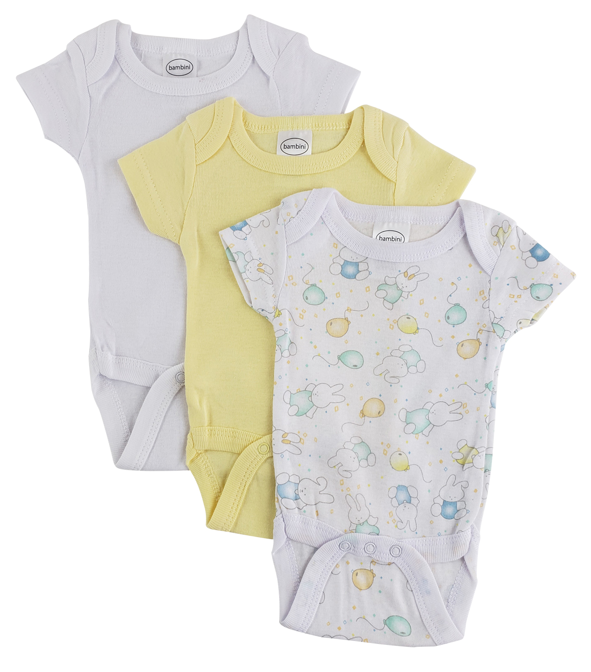 Bambini Preemie Printed Short Sleeve Variety Bodysuits, 3pk (Baby Girls ...